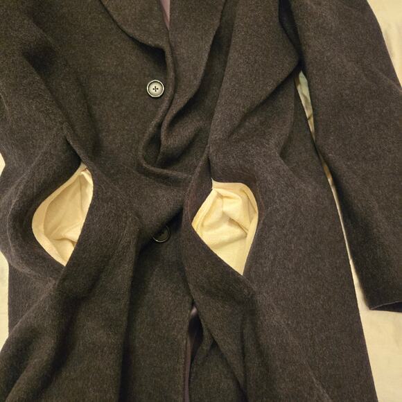 Peter Richard Loro Piana Coat Size 42L Super Fine Lambswool Gray Overcoat - Picture 12 of 16